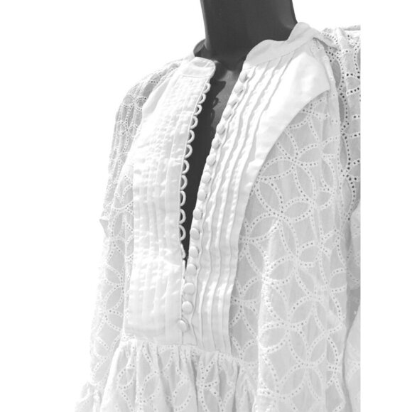 ASA dress white med eyelet fully lined cotton 35 ch 35 Long - Picture 5 of 16